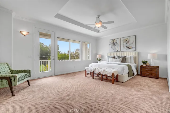 Huge primary bedroom with stunning golf course views