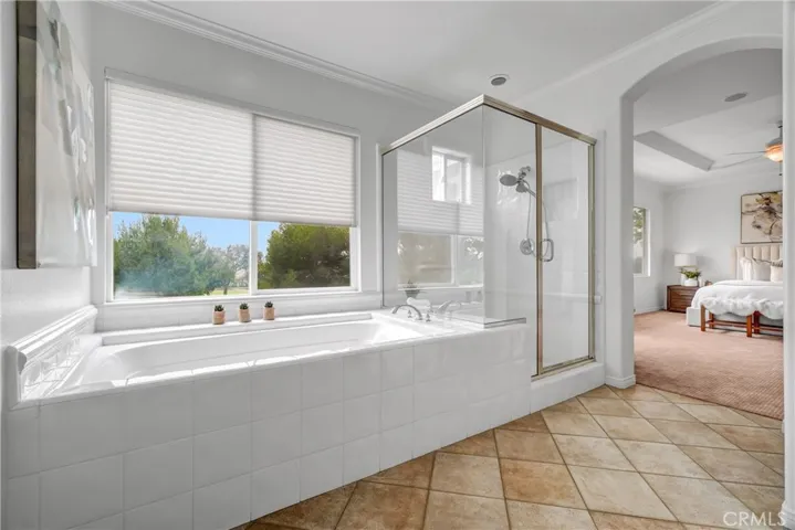 Primary soaking tub and shower