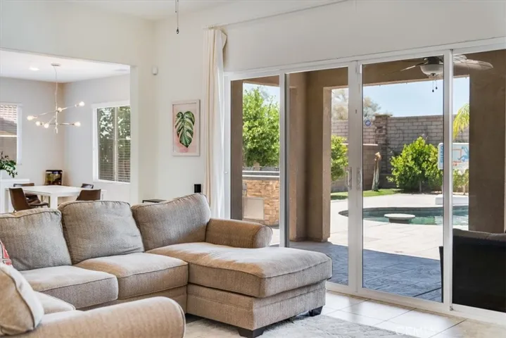 Great room opening up to the patio