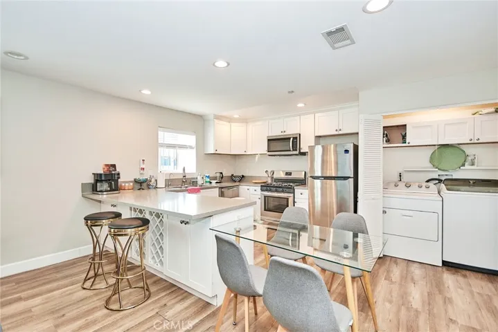 open kitchen and eating area
