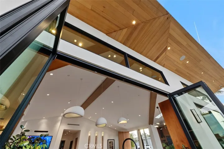 Beautiful custom wood beams and light fixtures