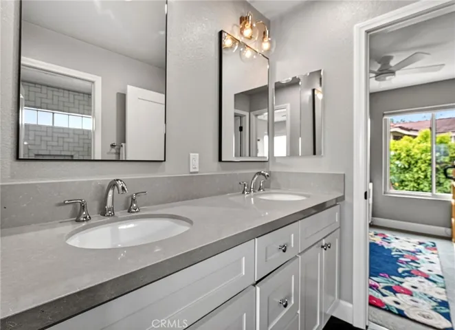 Jack and Jill remodeled bathroom vanity