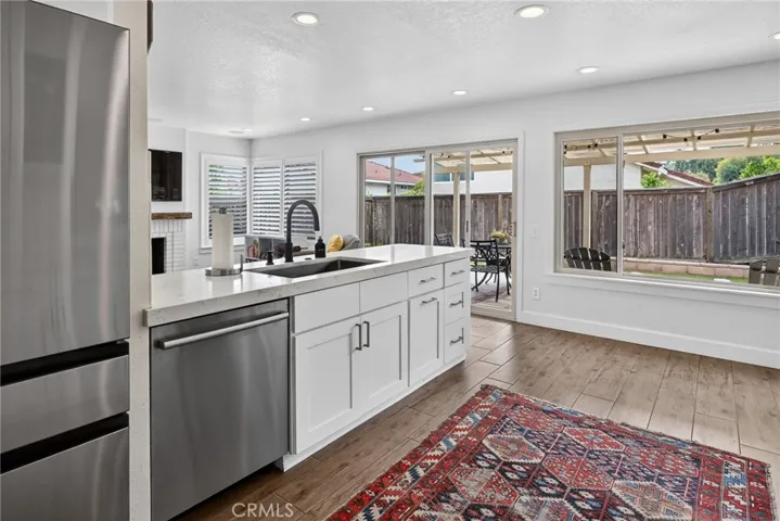 Big bright window view from the remodeled kitchen