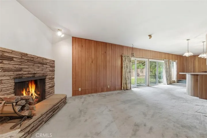Family Room wood burning fireplace
