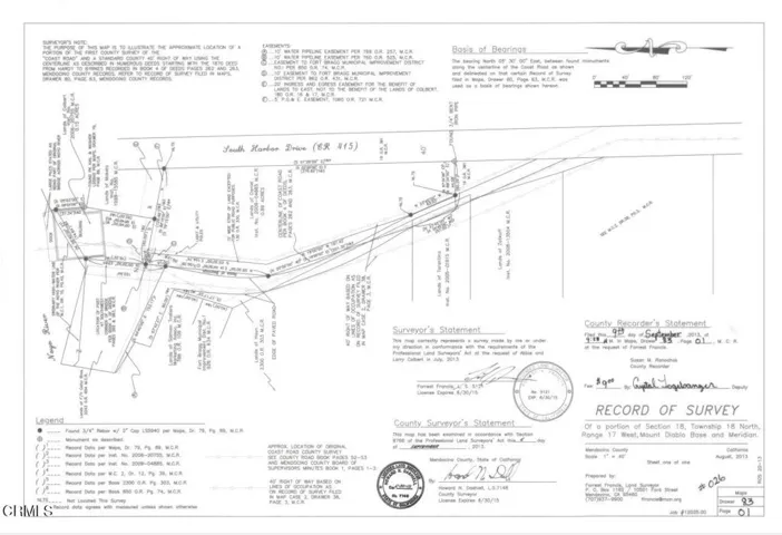 Record of Survey Map of Coast Road