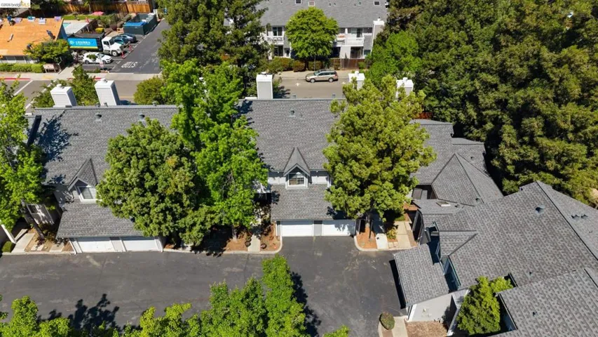 Aerial perspective of suburban area
