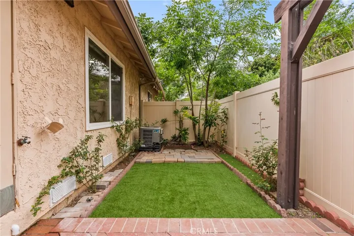 Backyard turf area.