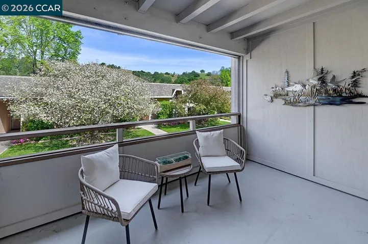 Covered patio in quiet setting