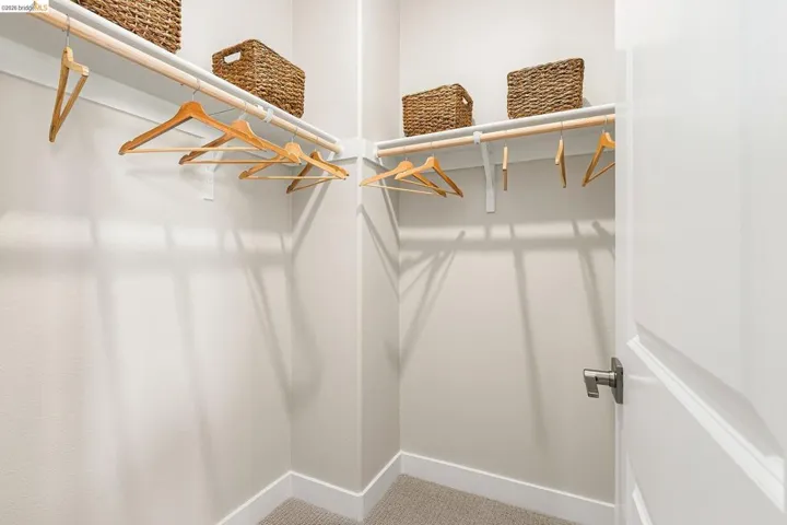 Spacious closet with carpet