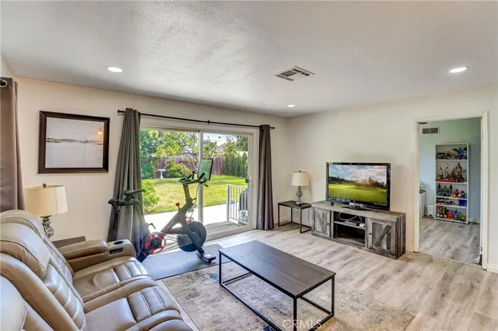 Family room with canned lighting.