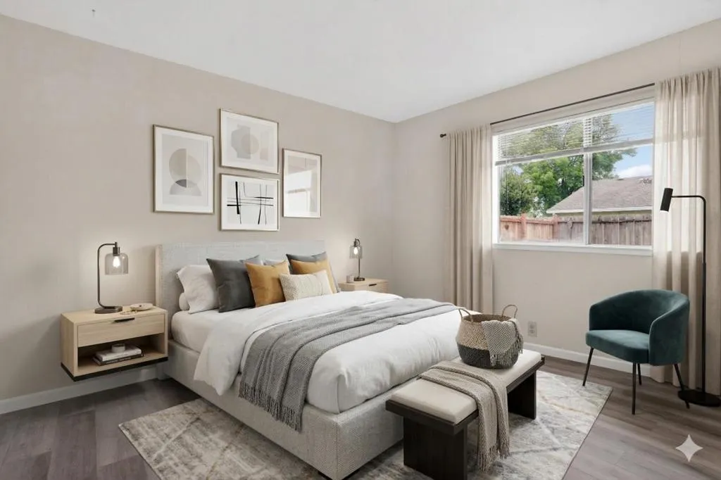 Bedroom 2 - virtual staged photography. Digitally altered.