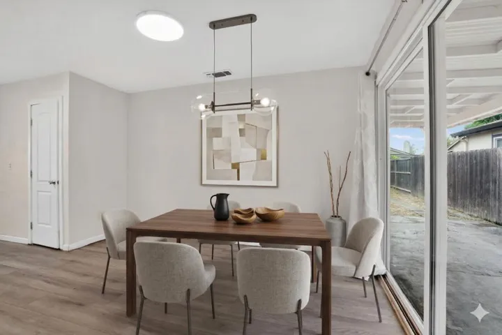 Dining Room - virtual staged photography. Digitally altered.