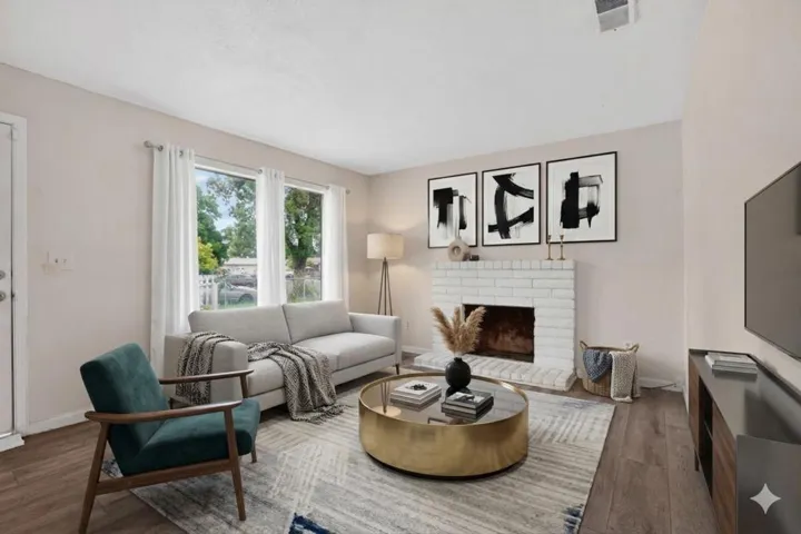 Living Room - virtual staged photography. Digitally altered.