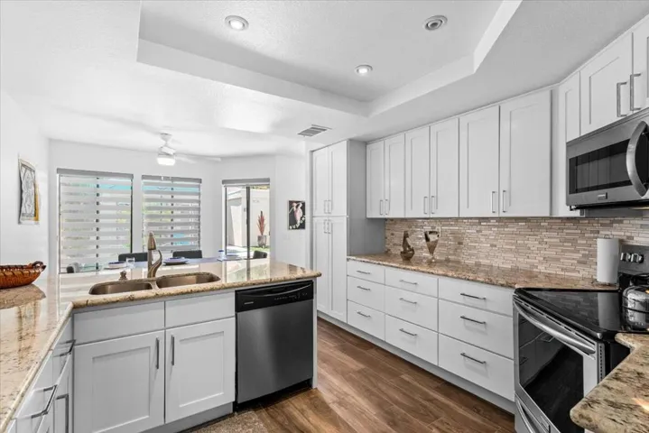 Granite counters, new tile