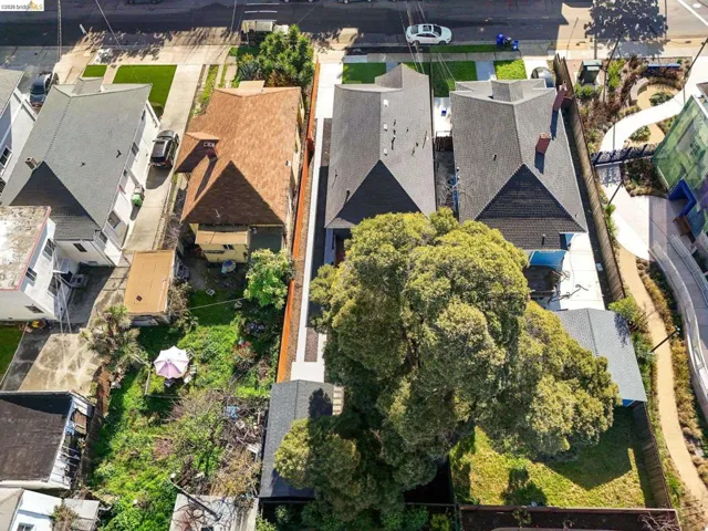 Aerial perspective of suburban area