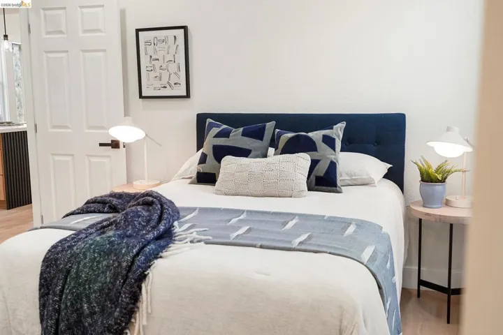 Bedroom with light wood finished floors