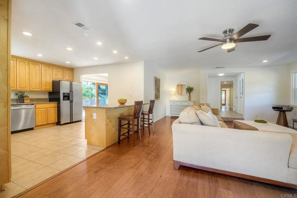 You have open-concept kitchen & family room