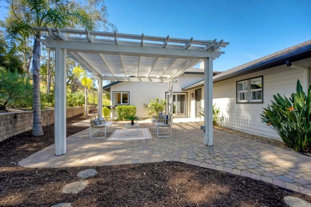 The lovely paver patio is perfect for backyard BBQ's