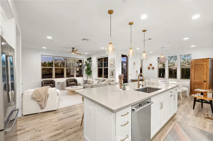 Open kitchen and living layout designed for everyday living and entertaining.