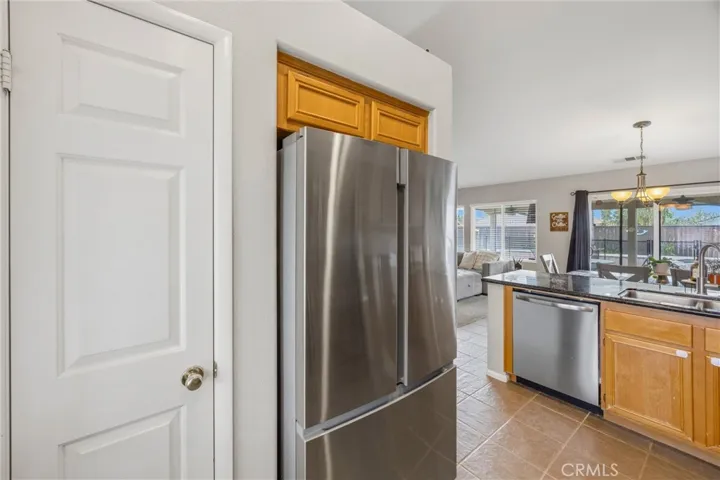 Kitchen with doored pantry