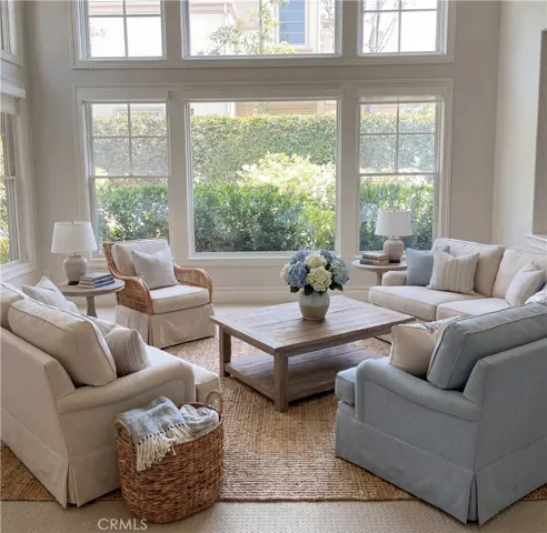 Living room virtually staged