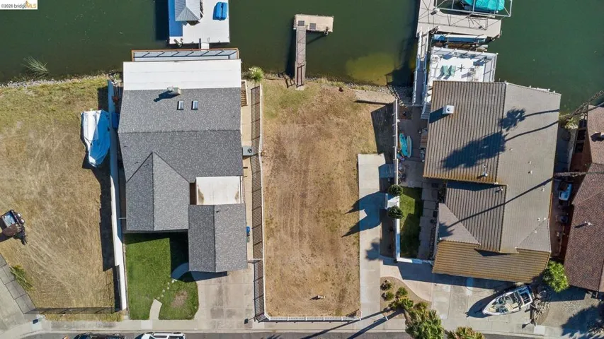 Drone / aerial view of a nearby body of water
