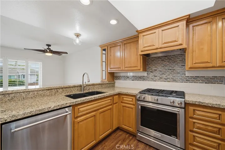 Kitchen Stainless range and dishwasher