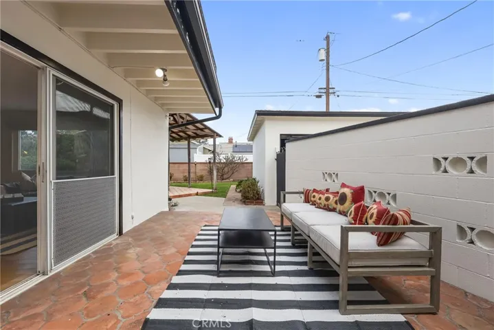 Outdoor patio outside of den.