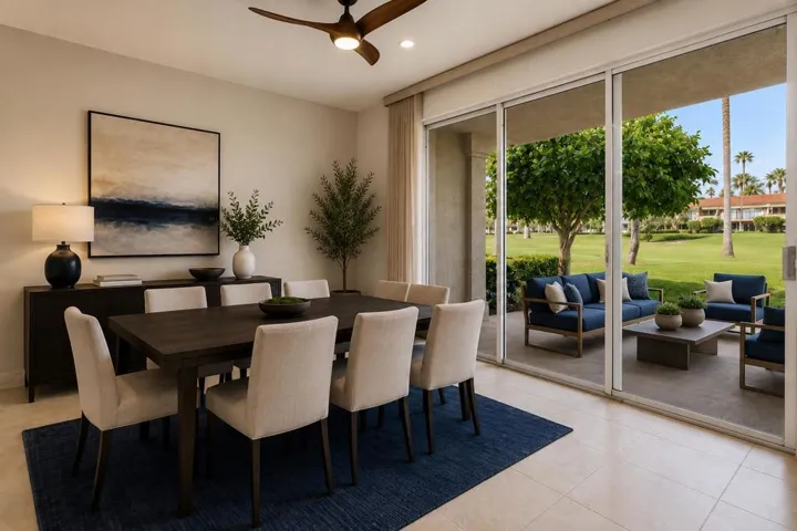 Virtually staged dining room