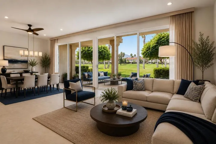 Virtually staged living room