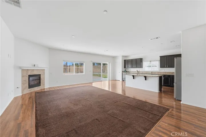 Huge living room with fireplace