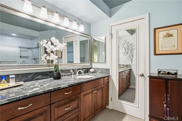 Primary Bath, Door to Walk-In Closet.