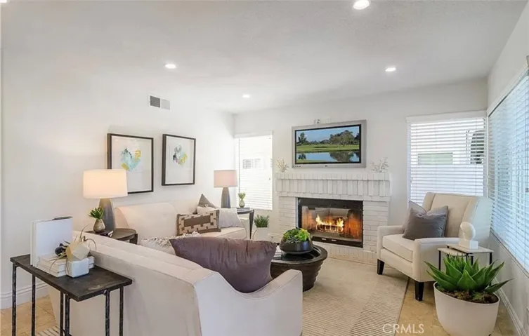 Family room with fireplace