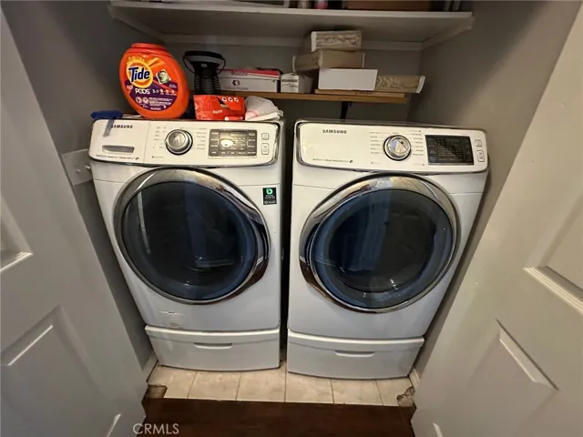 Indoor laundry downstairs hallway.