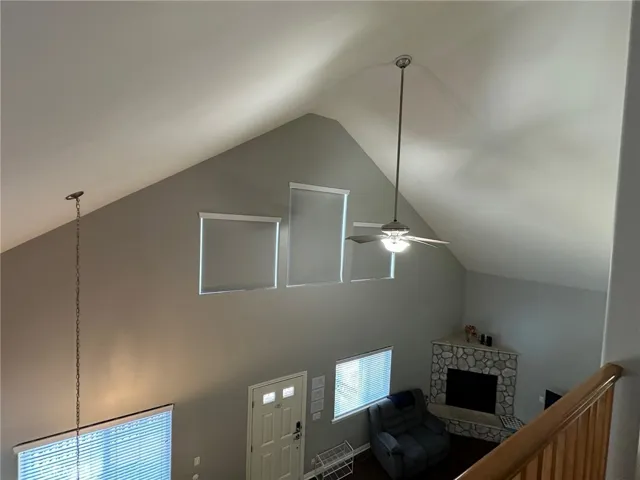 Vaulted ceilings with lots of windows. Light and bright