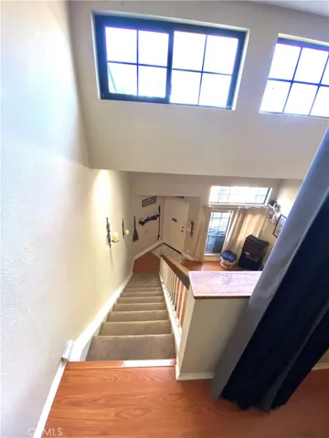 The view from the top of the stairs of the private, quiet loft.