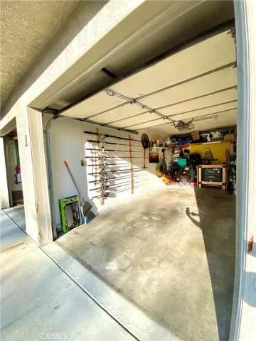Deep, clean and well organized garage.