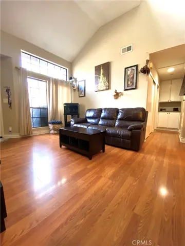 This is a view of the living room from the kitchen counter.