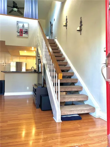 Stairs that lead to the loft.
