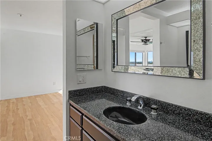 Larger primary bath sink area has lots of counter space.
