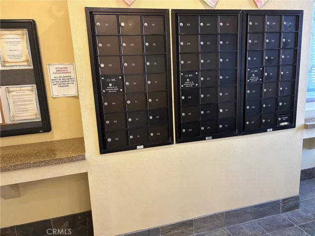 Mail area in lobby