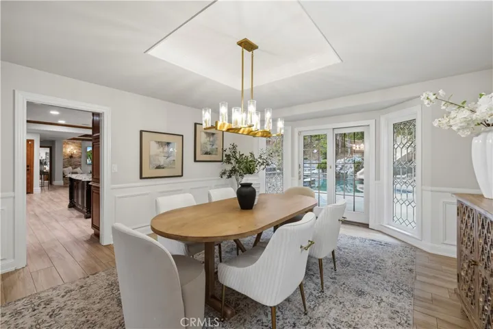 Formal dining room with access to back yard