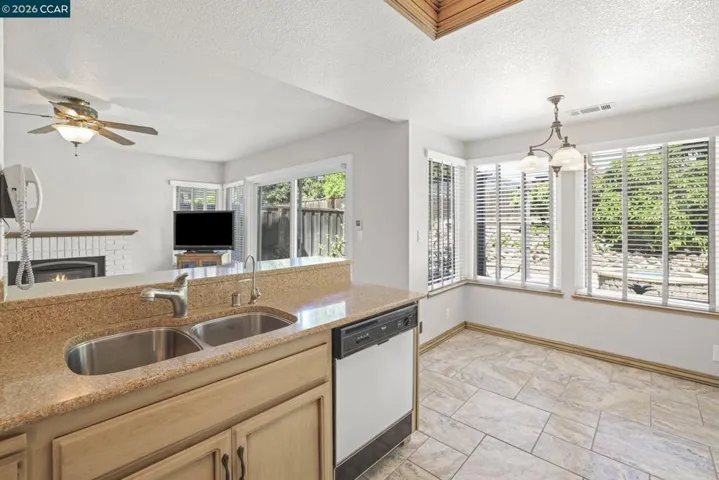 Sunny dining nook steps away