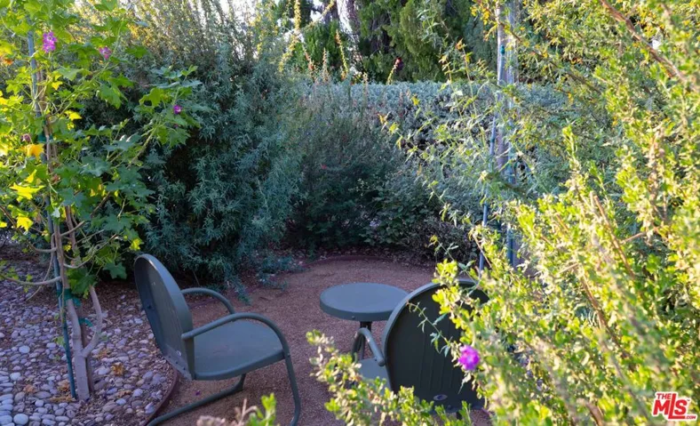 Garden sitting area behind the