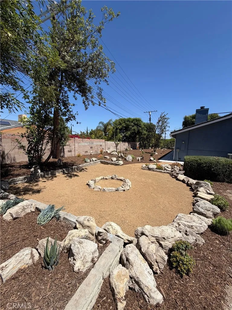 Desert landscape with timed drip system.