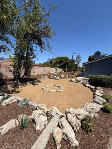 Desert landscape with timed drip system.
