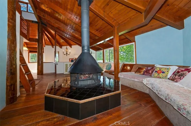 Living area with Swedish wood burning stove