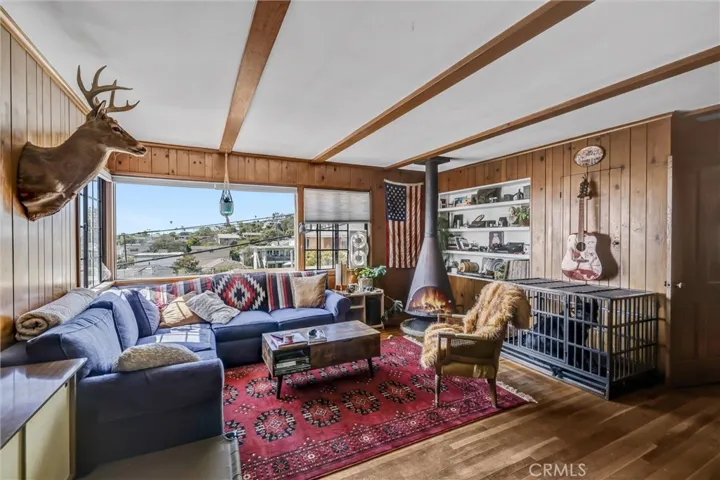 Back Apartment, View and Fireplace.