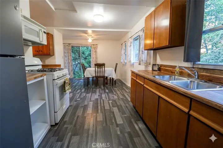 Kitchen with wood cabinets