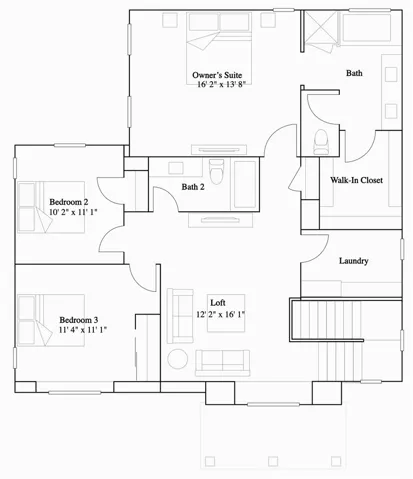Residence 1 - level 2 floorplan